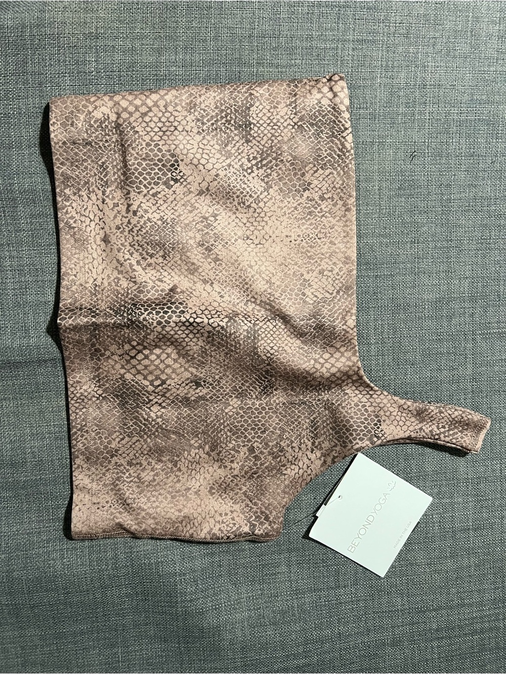 Beyond Yoga Snake-Print One shoulder Cropped Tank
